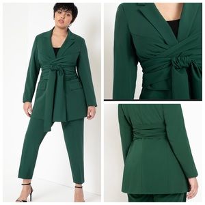 Eloquii Suit: Long Tie Waist Blazer + Matching Pants
